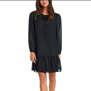 Draper James Sheer Black Long Sleeve Dress size medium